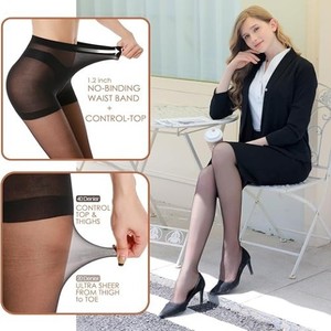 Collants noirs ultra-fins transparents KTS530 pour femmes, avec contrôle du ventre, anti-accroc, effet amincissant, sexy, personnalisables par le fabricant OEM - Product Image 6