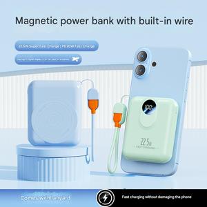 พาวเวอร์แบงค์แม่เหล็กไร้สายพร้อมโลโก้สั่งทำพิเศษ ความจุ 5000mah 10000mah ที่ชาร์จไร้สายแบบแม่เหล็กสำหรับ <span class=keywords><strong>iPhone</strong></span> <span class=keywords><strong>12</strong></span> 13 14 <span class=keywords><strong>Pro</strong></span> <span class=keywords><strong>Max</strong></span> - Product Image 3