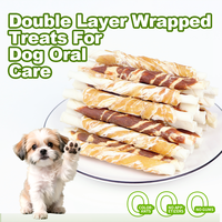 Bâtonnets de viande de poulet enrobés de peau de bœuf pure en forme de flocon de neige pour chiens – Riches en protéines, à mâcher, soulagent l'ennui et réduisent les comportements destructeurs – Approvisionnement direct usine