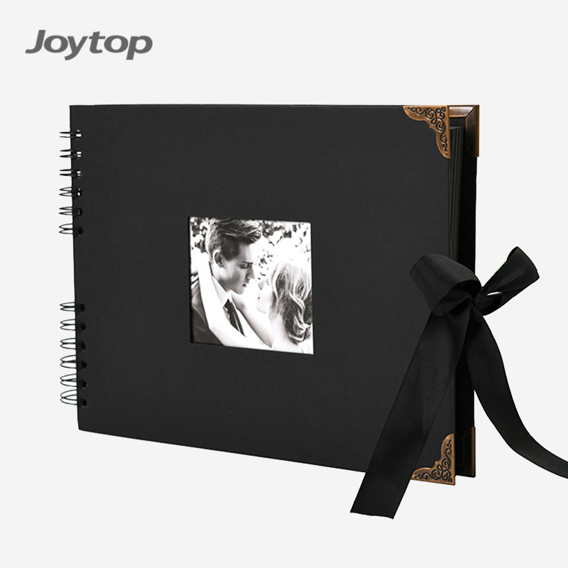 Joytop оптовая продажа черный 8X12 дюймов оконный Ретро специальная бумага DIY ручной фото альбом