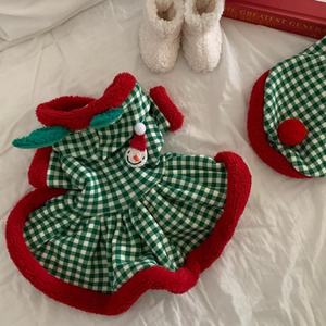 New Reversible Cold Weather Dog Coat & Skirt <b>Dress</b> Knit Cotton Checkered Pattern Winter Warm <b>Christmas</b> Pet Apparel - Product Image 4