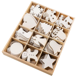 10 pz albero di natale in legno pendenti ornamento decorazioni natalizie per la festa a casa di capodanno natale per bambini regali - Product Image 1