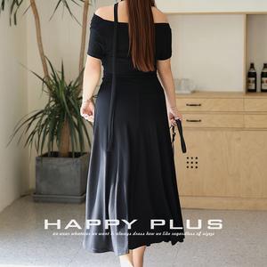 Conjunto de Tres Piezas para Mujer Talla Grande, Top de Punto Negro, Pantalones Anchos, Falda Midi con Dobladillo Irregular, Color Sólido con Etiqueta - Product Image 4