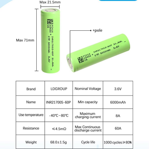 Linkdata 21700 60P 6000mAh 60A <span class=keywords><strong>3</strong></span>.6V Şarj Edilebilir Lityum Demir Fosfat Piller 21700 Şarj Edilebilir Li-ion Pil, UPS/Elektrikli El Aletleri için - Product Image 2