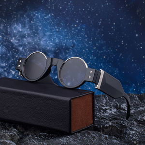 Lunettes de soleil rondes futuristes personnalisées avec logo rétro Partagas Wholesale Designer, protection UV400, pour hommes. - Product Image 1