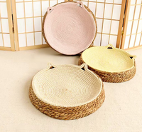 Lit pour chat en rotin tressé et corde de coton, matelas rond toutes saisons, griffoir, tapis de repos rafraîchissant lavable, pour affûter les griffes