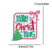 Patchs brodés thermocollants pour les fêtes d'hiver, motifs sapin de Noël rose et casse-noisette, pour chapeaux, casquettes et accessoires de Noël