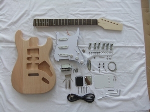 Guitare en acajou massif à monter soi-même, 6 cordes - Personnalisable (polie/laquée) pour débutants et professionnels, fabrication chinoise - Product Image 2