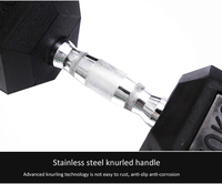 Vente en gros directe d'usine, haltères hexagonaux en acier recouverts de caoutchouc de 90 lb pour la musculation masculine, la remise en forme des bras, utilisation à domicile
