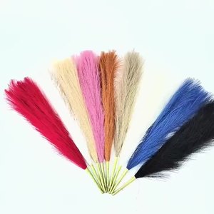 Décorations de Noël en faux herbe de la pampa, herbe de la pampa artificielle colorée et moelleuse, courte, couleur blush - Product Image 3