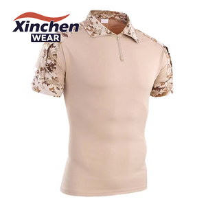 Nhà Máy Bán Buôn Giản Dị Polyester Cotton Ngắn Tay T-Shirts Ngụy Trang Rừng Thăng Hoa Polo Áo Sơ Mi - Product Image 3