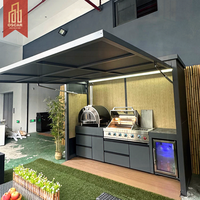 Cuisine extérieure en acier inoxydable pour piscine, avec barbecue à gaz et allumage électronique, idéale pour jardin, patio ou cour arrière