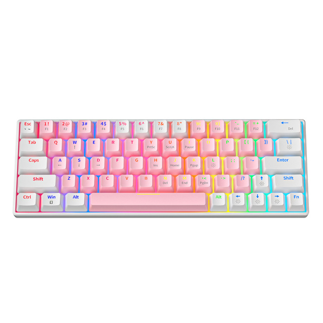 Factory Supply 60% Mini Gaming Keyboard Mechanical RGB Wired 61 Keys US UK Layout