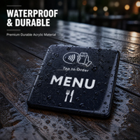Menu de table intelligent NFC pour la commande en restaurant, carte de menu NFC en acrylique imperméable, étiquette personnalisée pour les avis sur les réseaux sociaux avec dos adhésif