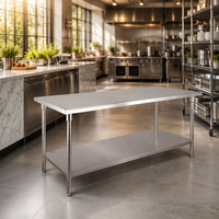 Fournisseur d'équipements de cuisine pour hôtels, table de travail en acier inoxydable