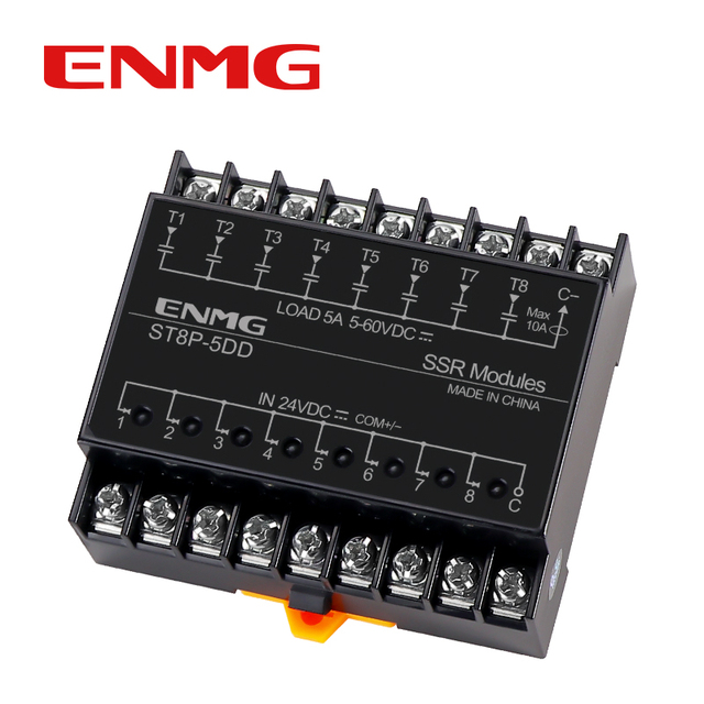 ENMG 8 - Channel PLC Amplifier Board Module ST8P-5DD Optically Isolated Solid-state Relay Module 24V DC Control DC