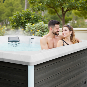 Moderne <span class=keywords><strong>Deluxe</strong></span> Lumière LED Spa Extérieur Bain à Remous 5 Personnes Rectangle Grand pour Villas Hôtels Gymnases Massage Luxueux pour - Product Image 4