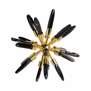Scultura Decorativa in Vetro a Forma di Stella con Accenti Metallici per Arredamento Casa, Tavolo, Soggiorno, Bagno - Product Image 1