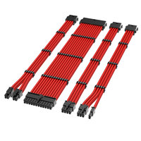 Kabel Ekstensi Power Supply Berkualitas Tinggi 18AWG 24Pin 4+4p CPU 6+2Pin GPU Berlapis Kain 1 Set Isi 4 Buah