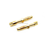 Qianjia QJUP011-G Paire de fiches banane non isolées 2,5 mm, type long et court, connecteur terminal plaqué or de type B 28.712.G