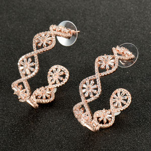 HIBRIDE New Hot Hip Hop Frauen Creolen für Frauen Beauty Flower Statement Ohrring accesorios Großhandel E-963 - Product Image 3