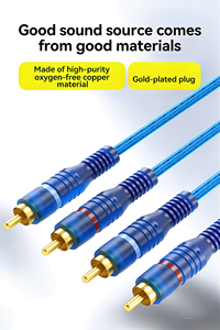 Câble en cuivre tressé RCA pour <span class=keywords><strong>amplificateur</strong></span> audio de <span class=keywords><strong>voiture</strong></span>, gaine en PVC, pour système home cinéma, stéréo numérique, Hi-Fi - Product Image 3