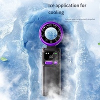 Ventilateur brumisateur portable rechargeable pliable en plastique, quatre vitesses, affichage numérique, alimenté par batterie USB, pour maison, voiture, extérieur, hôtel