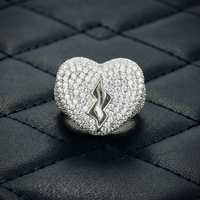 Bague signet en or massif 5CT 9K-22K, bijoux fins personnalisés, hip hop, diamant de laboratoire cultivé IGI VVS DEF couleur, cœur brisé, pour hommes