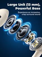 Écouteurs intra-auriculaires A2 BT V5.4 avec microphones à réduction de bruit, basses stéréo, étanches, sans fil, affichage numérique
