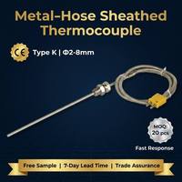 Thermocouple HUADONG avec gaine métallique flexible et raccord à compression