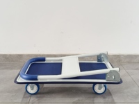Nouvelle charrette à plateforme pliable à 4 roues bleue