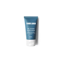 Crème solaire minérale en gel 50 ml SPF50+ imperméable pour le visage, protection large spectre UVA UVB, logo personnalisé