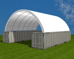 Fabricante chino de carpa de almacenamiento tipo almacén para contenedores de 20 pies/40 pies, de doble armazón, ignífuga y de rápida construcción. - Product Image 1