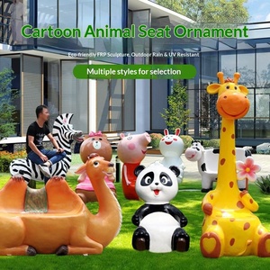 Taburete de Fibra de Vidrio con Forma de Animal de Dibujos Animados, Escultura Decorativa para Parques, Plazas, Jardines de Infancia y Áreas Escénicas - Product Image 2