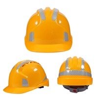 Casque de sécurité industriel CE EN397 ABS à trois nervures avec bande réfléchissante, type V, sans fente, 8 points de suspension, Dolnesrn AQM Factory