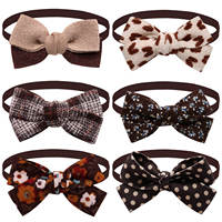 Collier pour animaux de compagnie Kinghon en polyester imprimé moderne, design nœud papillon réglable, vente en gros pour chats et chiens