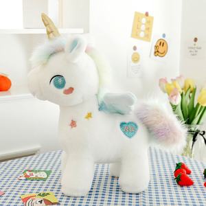 Custom Wholesale Hot Sale Adorable Embroidery Star <strong>Unicorn</strong> Plush Toy Colorful Rainbow <strong>Unicorn</strong> Stuffed Animal Toys