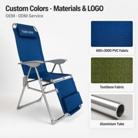 Chaise longue de plage portable moderne, légère, pliable, pour l'extérieur, avec accoudoirs, pour la cour et le parc