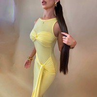 Robe en dentelle sexy tendance printemps-été, vente flash directe usine - Modèle portefeuille à nouer devant, dentelle premium pour soirées et événements