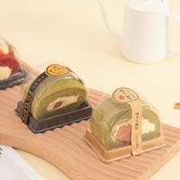 Boîte d'emballage de rouleau de gâteau en rouleau suisse boîte de gâteau jetable de cuisson boîte en plastique transparente