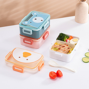 Custom Logo Reusable Portable Compartment <b>Plastic</b> Bento Lunch <b>Box</b> OEM ODM Leakproof BPA Free Heatable <b>Food</b> <b>Storage</b> School Office - Product Image 2