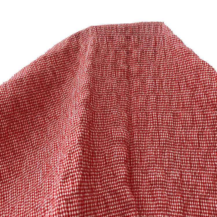 Топ сбора, модная ткань из полиэстера в мелкую клетку, из пузырчатой вискозы, для женских юбки и платьев