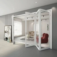 Ventana Plegable Panorámica Horizontal Moderna de Aluminio HUACAI, Insonorizada y Resistente al Viento, para Sala de Estar, Cocina, Patio de Villa