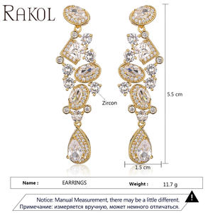 Lakor EP5667 gota de agua Full 3A Zirconia pendientes de araña de boda de alta calidad para mujer - Product Image 6