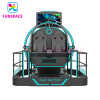 Funspace VR Precio de Fábrica 9D 360 VR Juegos de Video Interactivos Arcade Realidad Virtual 2 Jugadores Silla VR 9D Simulador de Movimiento
