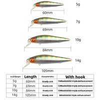 Leurre Minnow Longue Portée en ABS Argenté, Affleurant Lentement, Bionique, Dur, pour Black Bass, Poisson Mandarine, Seabass et Brochet