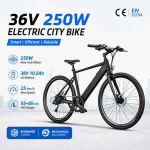 Bicicleta Eléctrica Urbana de Acero con Sensor, 36V 250W, 700C, 7 Velocidades, Frenos de Disco Mecánicos Shimano, Batería LG, para Adultos, en Stock en la UE - Product Image 1