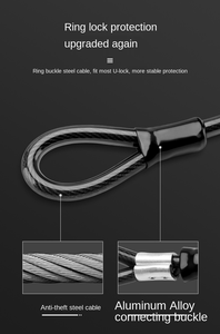 बाइक और मोटरसाइकिल के लिए यू लॉक के साथ उपयोग किए जाने वाले लोप्स के साथ 2025 जियान भारी शुल्क तार केबल - Product Image 4