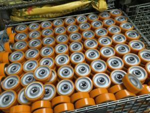 Heavy Duty Rodas Duplo Rodízio Eixo Edge Core Red Pu rodízio Roda Fixa Duplo Universal Freio Rodízio giratória plana - Product Image 5