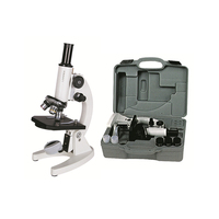 STEM Educational Portable Biological 40x-640x School Laboratory Kit Monocular Microscope Triple Nosepiece Electric Illumination